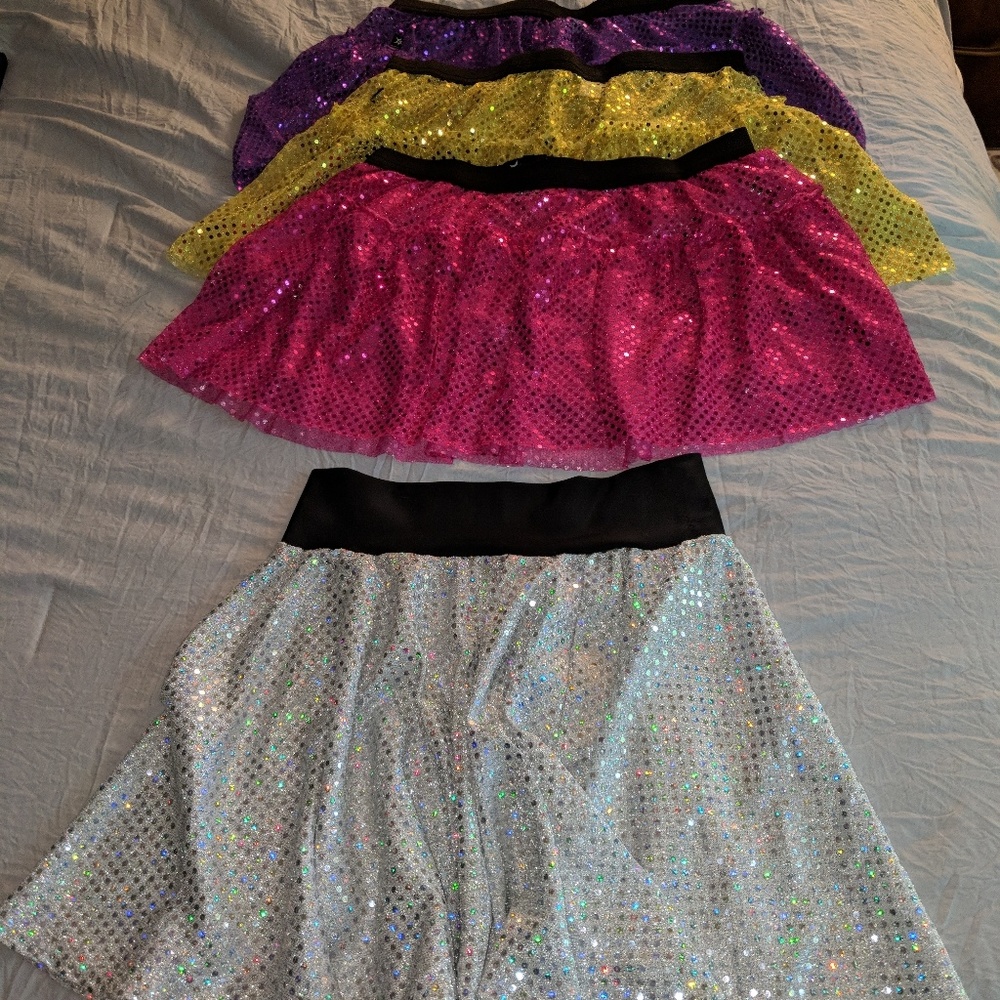 Running sparkle skirts